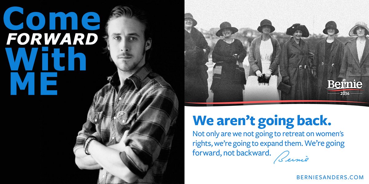 BeefCake4Bernie's tweet photo. We aren't goin back. 
Come with me and @BernieSanders 
#FeelTheBern #Equality #Women https://t.co/qIc7NXLdBw