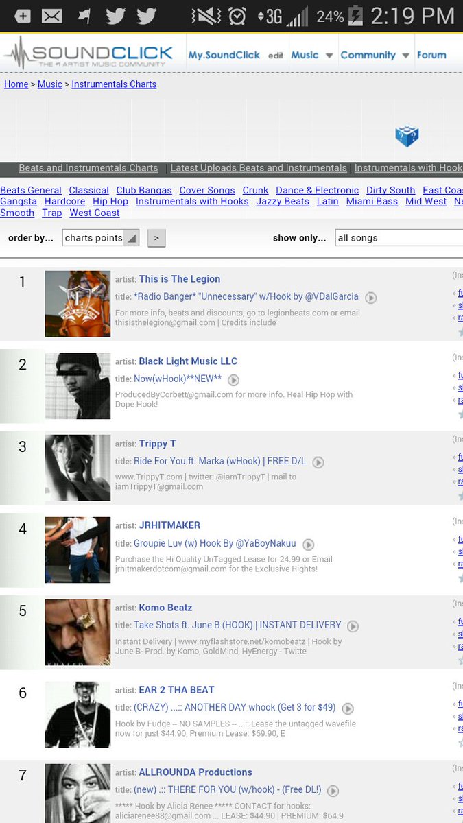 Soundclick Com Instrumental Charts