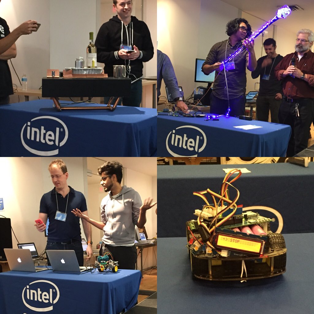rkenedi's tweet photo. Had a fun time judging #IntelMakerON with @IntelSoftware @Inteliot @intel and @PearlChen! Thanks to all the teams. https://t.co/ZDye2Ob5QS