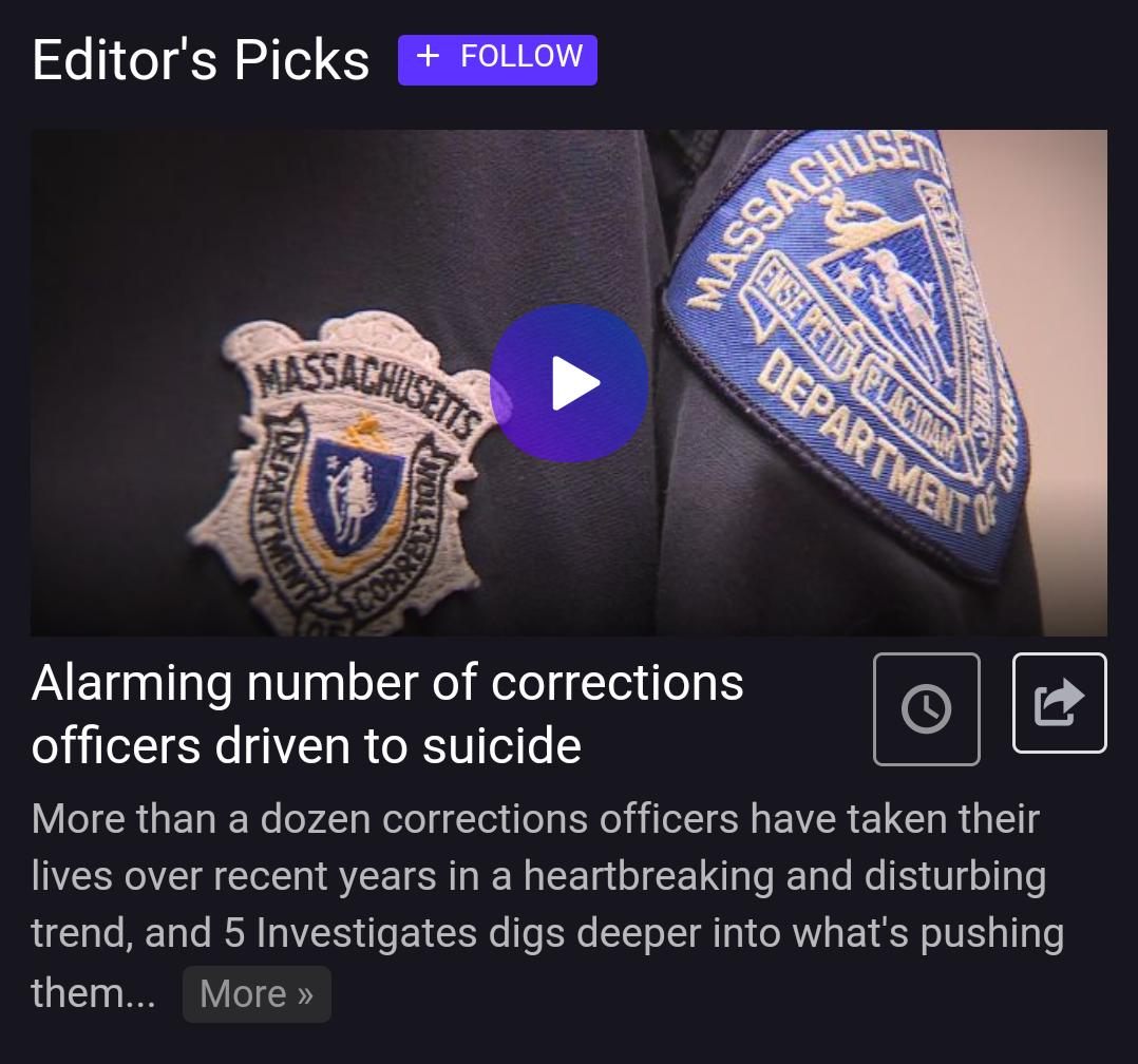 OPSEUSisters's tweet photo. MA: 12+ corrections officers have taken their lives in recent years in a disturbing trend... https://t.co/qUhboy9nSq https://t.co/jrf4tPl53X