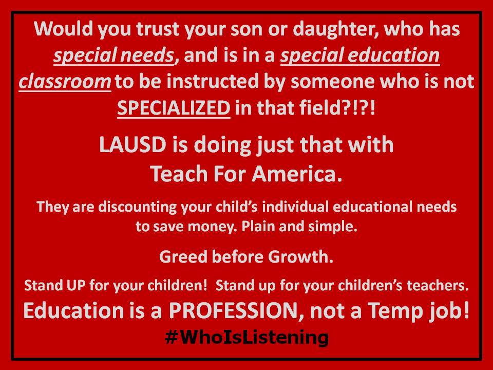 #LAUSD Cancel contract that pays TFA  to teach our vulnerable special ed students. petitions.moveon.org/sign/lausd-res…