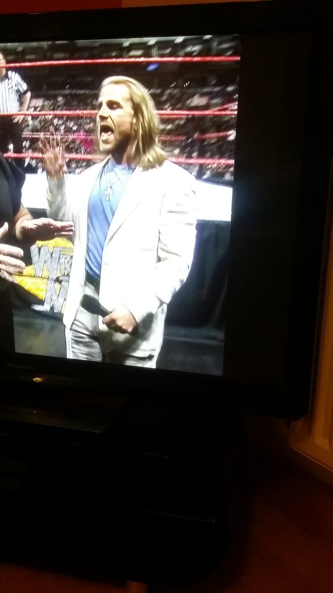bobbyhodgson's tweet photo. @ShawnMichaels watching the wwe for £9.99 a moth. What the hell is going on with your suit and face? https://t.co/kaNUIYKtO4