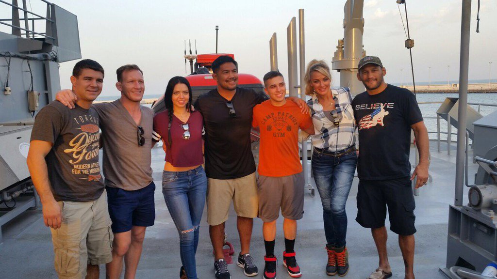 ProSportsMVP's tweet photo. Welcome home from an unforgettableTour @danhendo @mark_munoz @GrayMaynard @ALIAQUINTA @AmberNicholeM1 @EmilyMillerLV https://t.co/SlWc6tLkKh