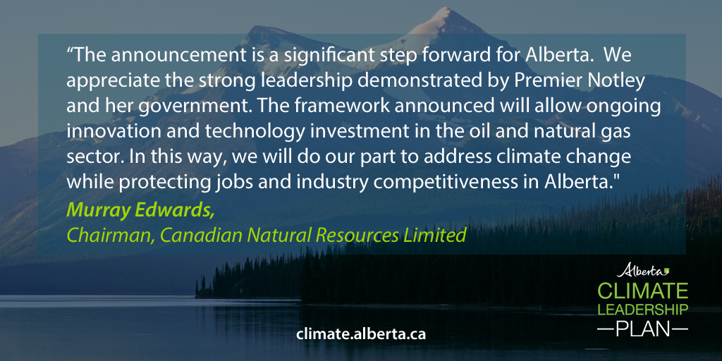 TarSandsSolns's tweet photo. RT @YourAlberta: Here's what industry leaders had to say about the #abclimate plan. https://t.co/MsR36n4bgs https://t.co/kM4N1ot9GS