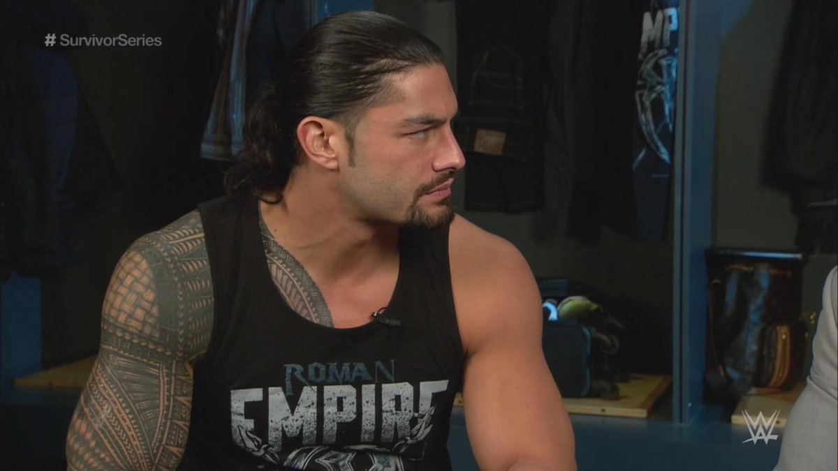 WWEUniverse's tweet photo. "I'm gonna make history...on my OWN! Believe that..." - @WWERomanReigns to @ByronSaxton #SurvivorSeries https://t.co/8IuSBqYS01