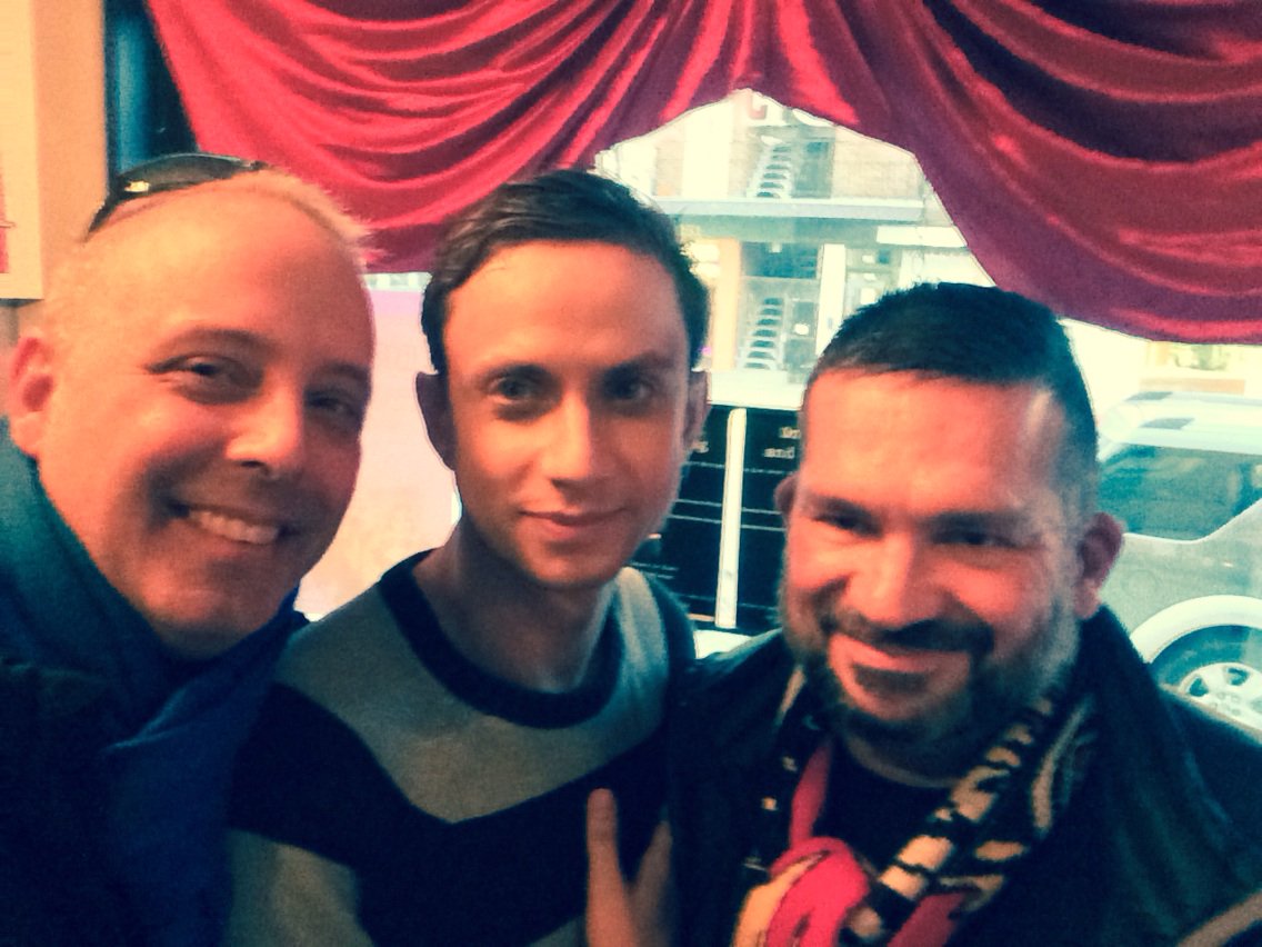 bugsburnett's tweet photo. Bugs and @PueloDeir w/ @AntonioBavaro @Concordia #Theatre Dept castmate in @ACCMTL play #OnLifeAndLiving #canqueer https://t.co/dZ98gImsWi