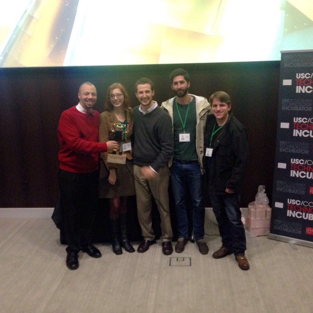 kevinfelder's tweet photo. Posing with the First Place winners of #SWColaSC: #Mixtape! Fusing #music discovery w/ gaming! Brilliant! #startups https://t.co/HoM07xrEVl