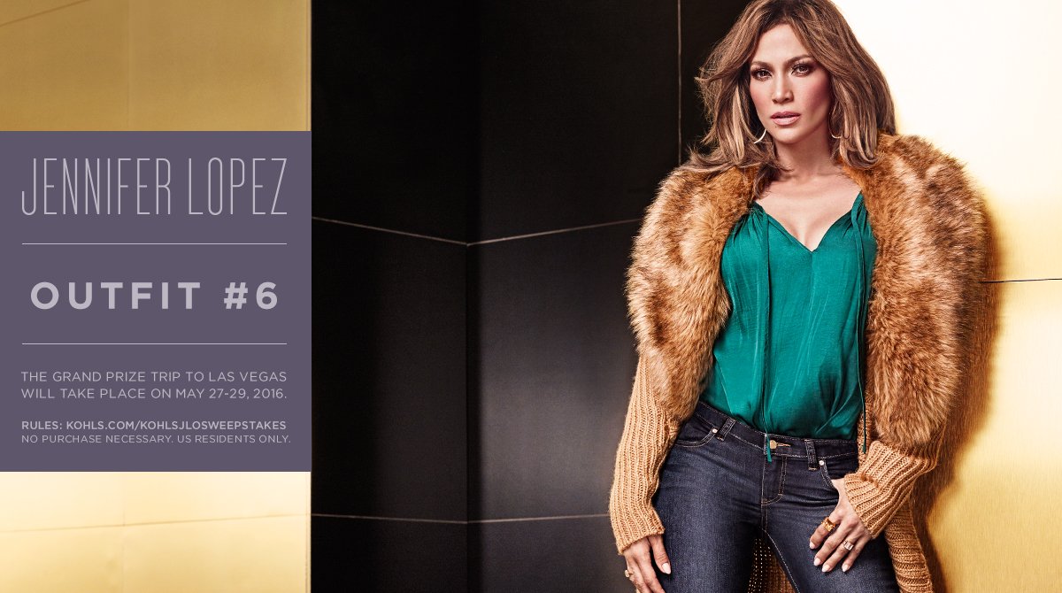 Kohls's tweet photo. That’s another @JLo outfit! RT for a chance to win a gift card or trip to Vegas #KohlsJLoSweepstakes #JLoVegas https://t.co/POSSy1cTo2