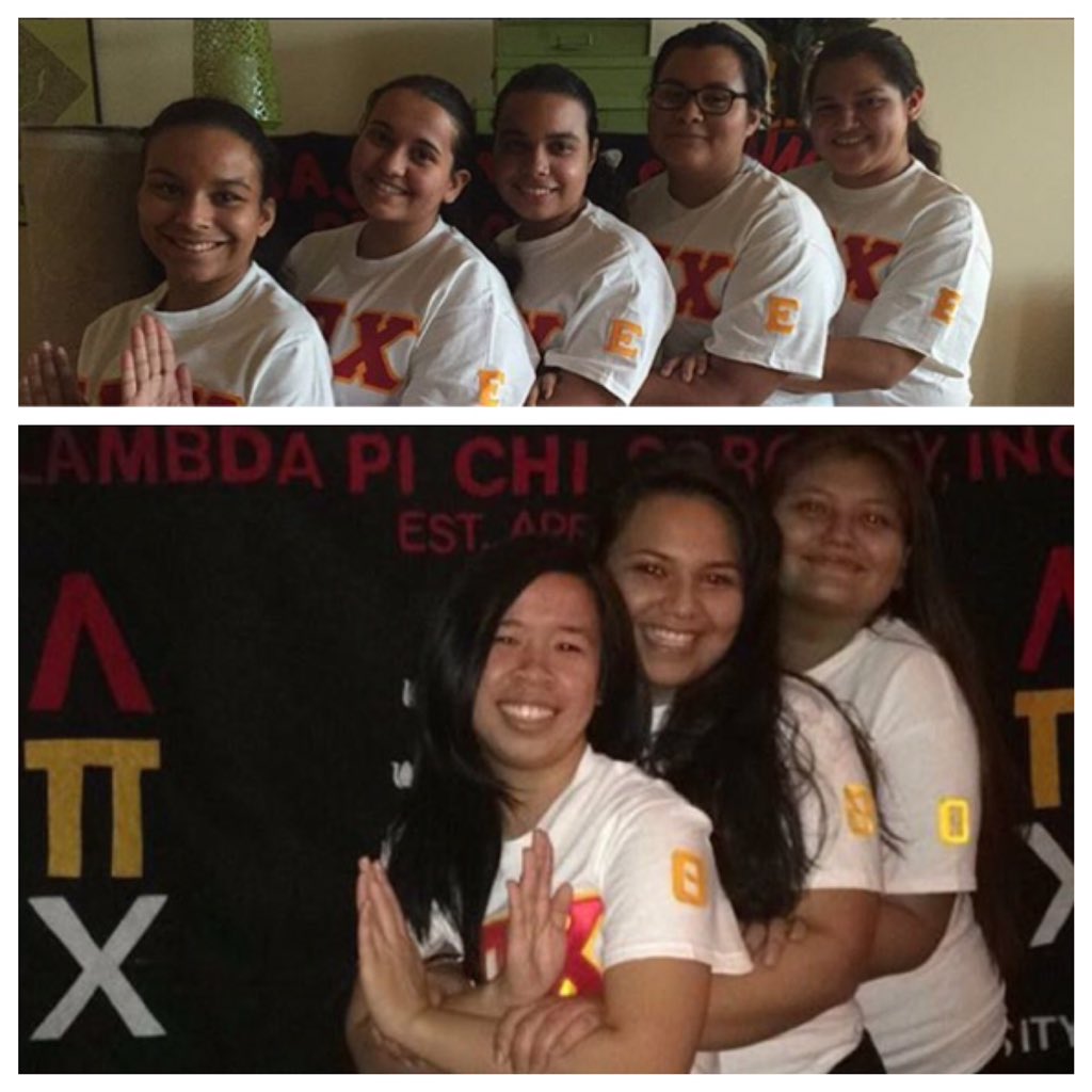 lambdapichi_xi's tweet photo. A big Prrrrai and Hermana welcome to these amazing women from Epsilon and Theta chapters. 😍 #fall15 #babyneos https://t.co/YwjNdlhd1s