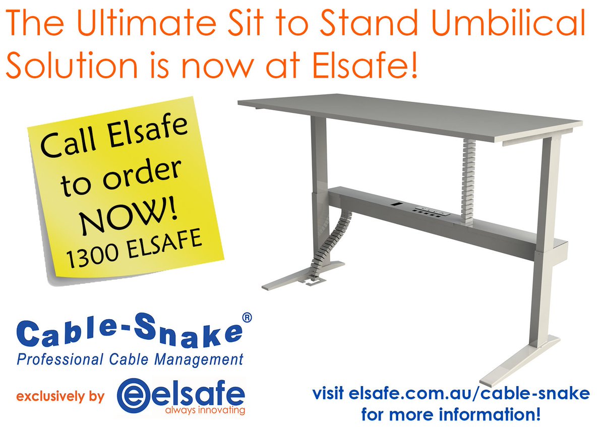 ElsafeAustralia's tweet image. Cable Snake is HERE! Visit elsafe.com.au/cable-snake for more information! #CableSnake #sittostand #cablemanagement