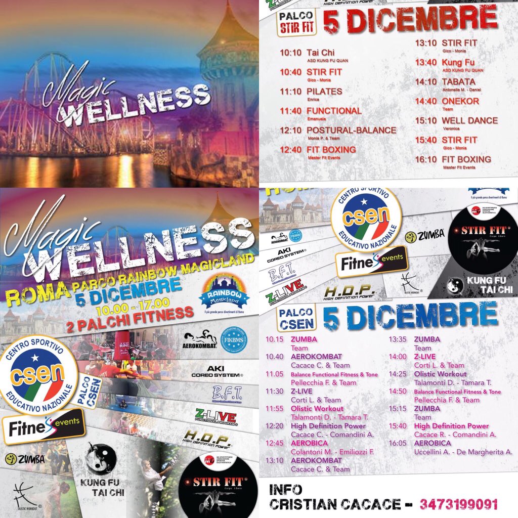 Prossimo evento#csenfitnessevents: Magic Wellness! Il #fitness entra nel parco di #rainbowmagicland!