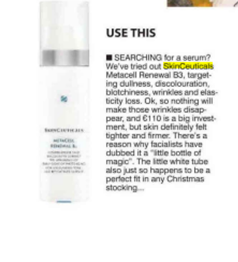 AMForanPR's tweet photo. Thanks @irishexaminer @Vickie_Maye for featuring NEW @SkinCeuticalsUK #MetacellRenewalB3 in #WeekendLoves https://t.co/pQx3yc97aG