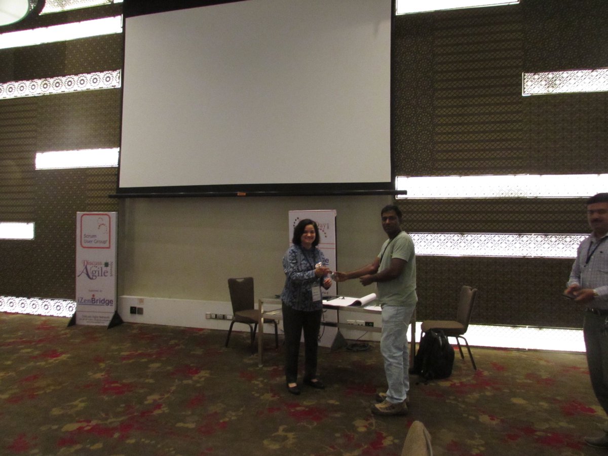 poojawk's tweet photo. Thx to the organizing comtt. fr giving me a chance to spk #DAP15 , fantastic conf with great sessions @discussagile https://t.co/0mwlxJzGpy