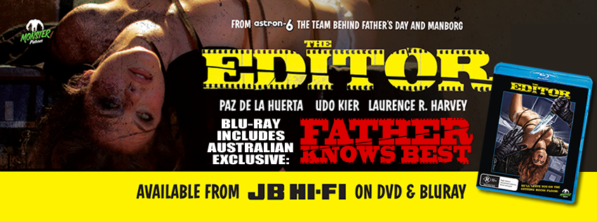 The <a href="/MonsterPics/">Monster Fest</a> Blu-ray of <a href="/Astron6/">Astron-6</a>'s <a href="/TheEditorMovie/">The Editor</a> with oz exclusive FATHER KNOWS BEST! jbhifi.com.au/movies-tv-show…