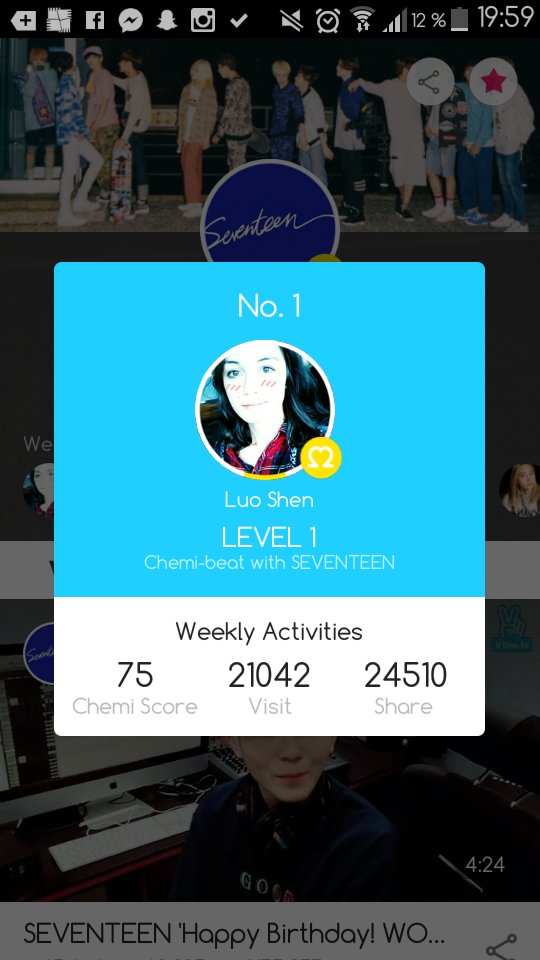 naver vlive app im level 7 it says i have no ranking or level chemi beat