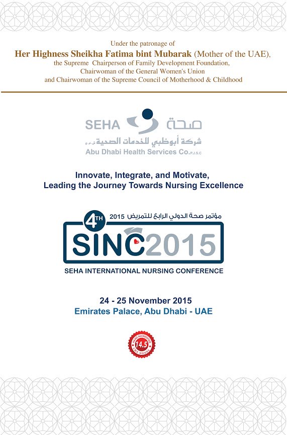 SEHAHealth's tweet photo. #Innovate #Integrate #Motivate
Leading the journey towards #Nursing #Excellence
#UAE #SINC2015 #Abudhabi #SEHA https://t.co/05opAwbJjR
