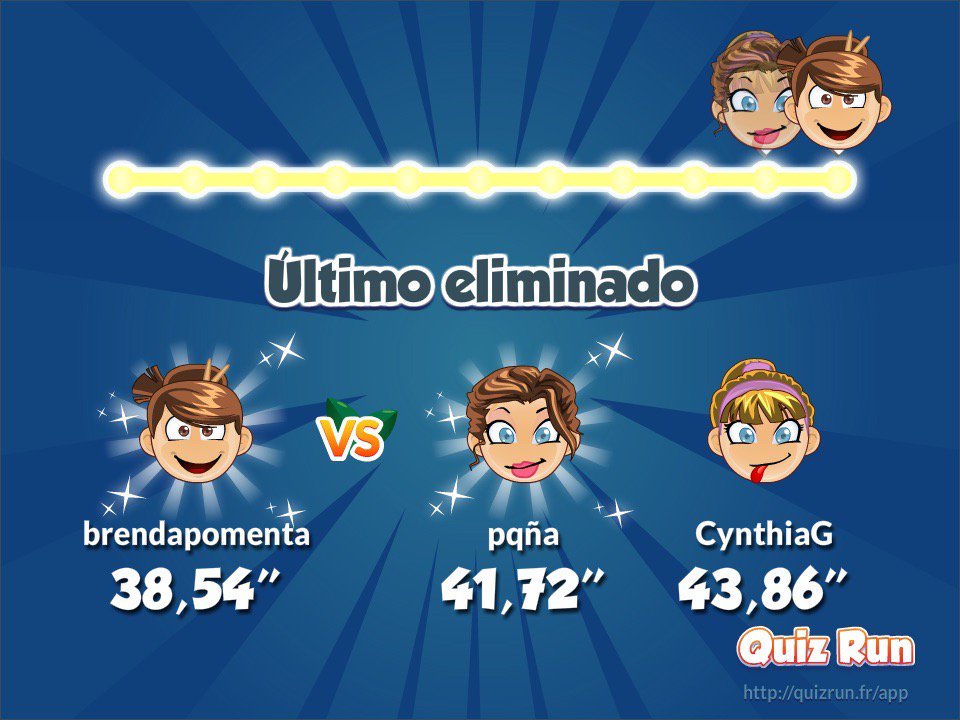 BPomenta's tweet photo. Acabé el 1º en el torneo de plata en Quiz Run. Mi usuario es brendapomenta https://t.co/FdpzubqLJo https://t.co/3g6emqbu3u