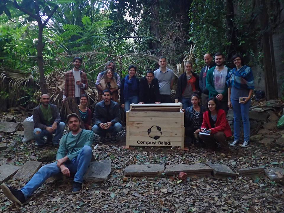 SOILSLebanon's tweet photo. This weekend we installed the first communal compost bin in a Beirut garden - Thank you Laurent and Compost Baladi! https://t.co/rPvWlmQBEV