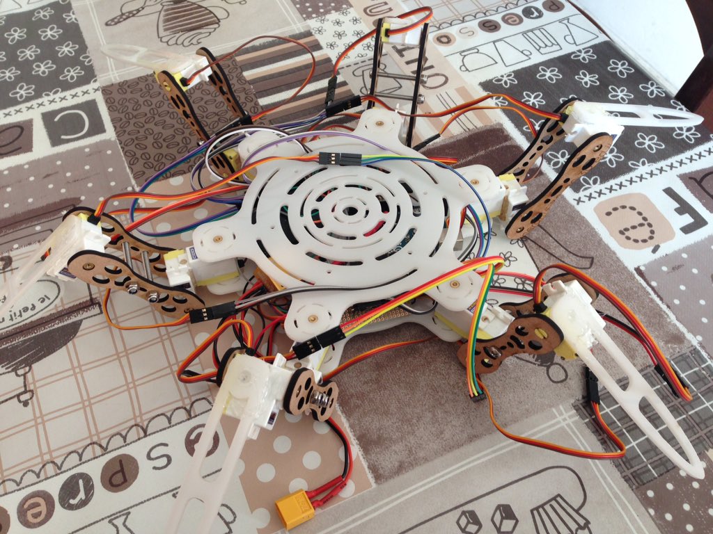 AmuroGameDev's tweet photo. #roboticspider 4.0 @arduino @HelloWitLab @3DUrbanEssence @adafruit @make #hexapod stay tuned #wow https://t.co/5JFMjdCZoy