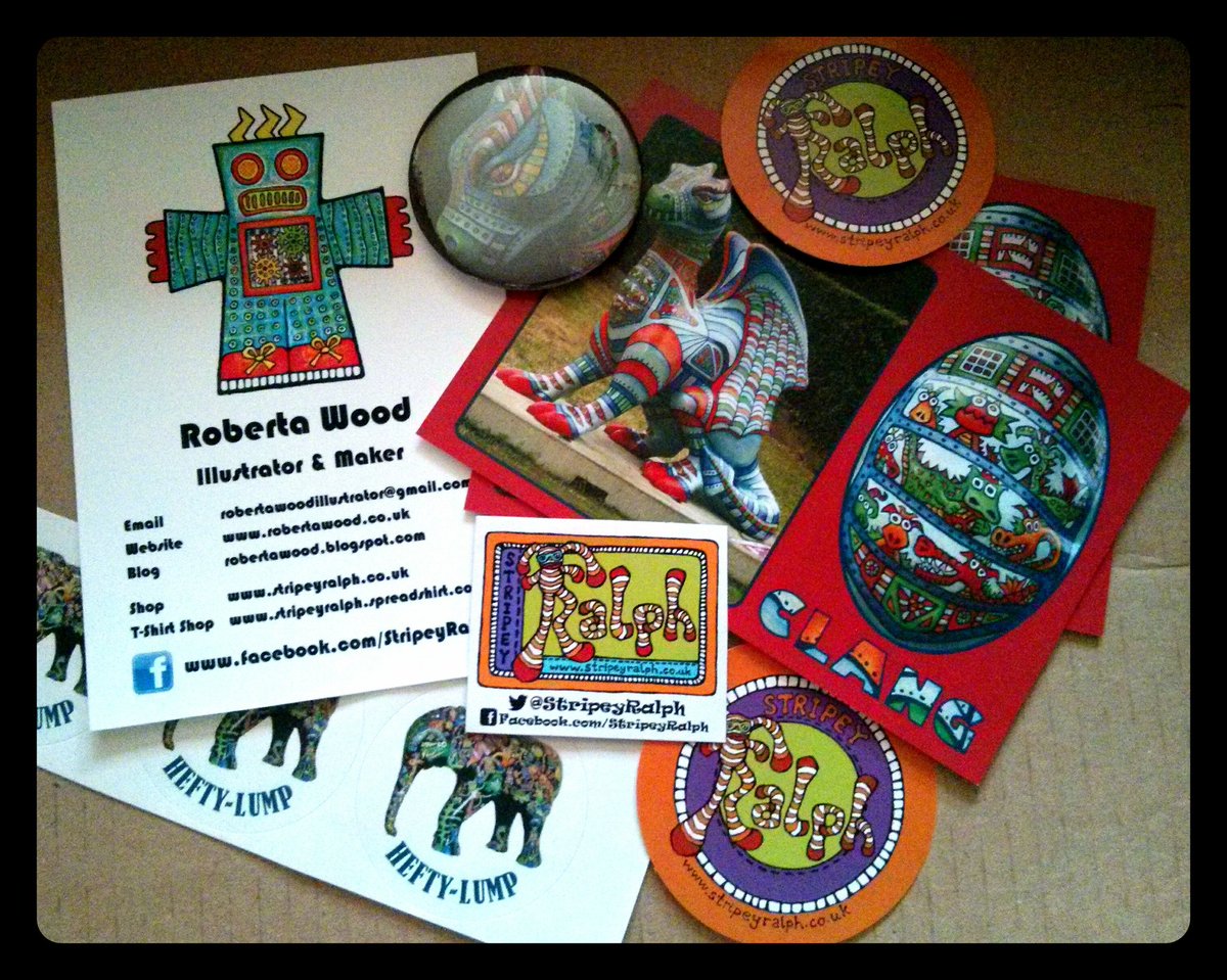 GoGoClang's tweet image. My artist @RobertaWoodArt has FINALLY finished my goody bags! @GoGoDragons2015 @npsgroupuk @breakwriter @TheBaseCT