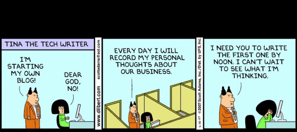 kgisdahl's tweet photo. Hillarious by @DailyDilbert #SoMe #poorboss https://t.co/SzphMj875C