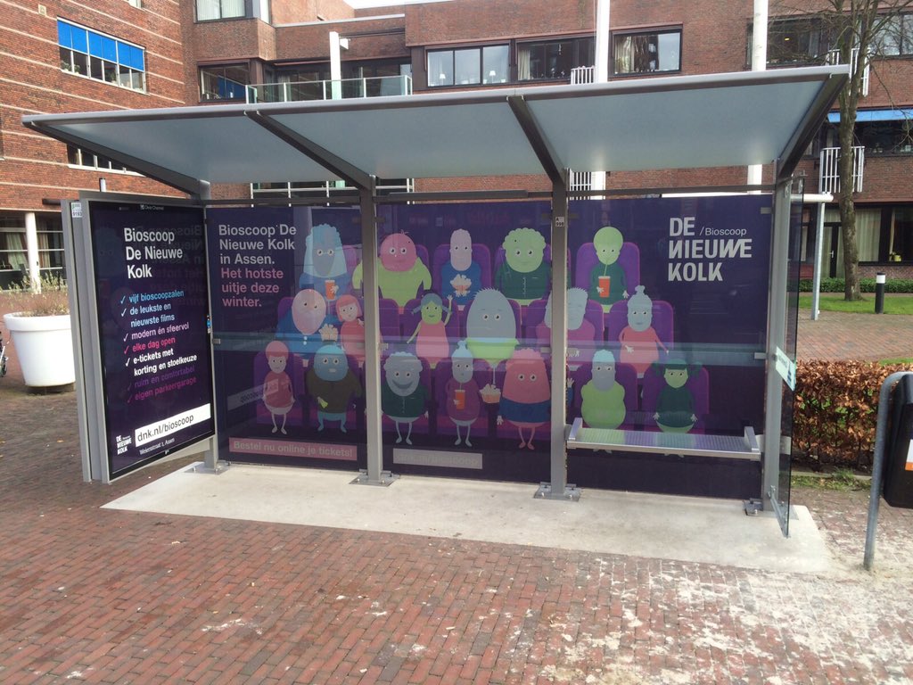 Drenthenaren's tweet photo. In al mijn objectiviteit: deze Abri van @TheaterDNK in Assen ziet er toch wel héél mooi uit #morgennógmooier... https://t.co/r3CVB9vHH3