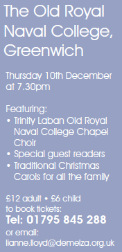 DemelzaCharity's tweet photo. Come along to our Xmas Carol Concert in Greenwich on 10th Dec. Please retweet &amp; spread the word! @Royal_Greenwich https://t.co/jWRwm1hwi6
