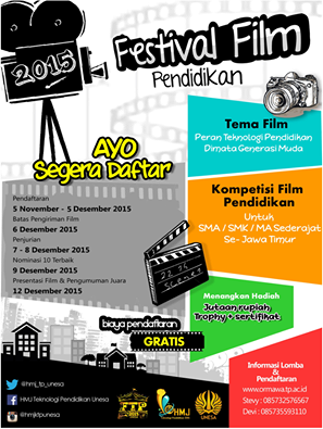 Lomba Film Pendidikan !!!
Join Us ^^
Fb : facebook.com/LombaFilmPendi…
Web : ormawa.tp.ac.id