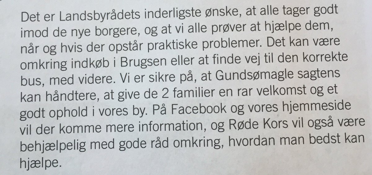 MetteGjerskov's tweet photo. Sådan kan man også vælge at tage imod nye flygtningenaboer. #GundsømagleLandsbyråd #dkpol https://t.co/FlSPRM6IfT