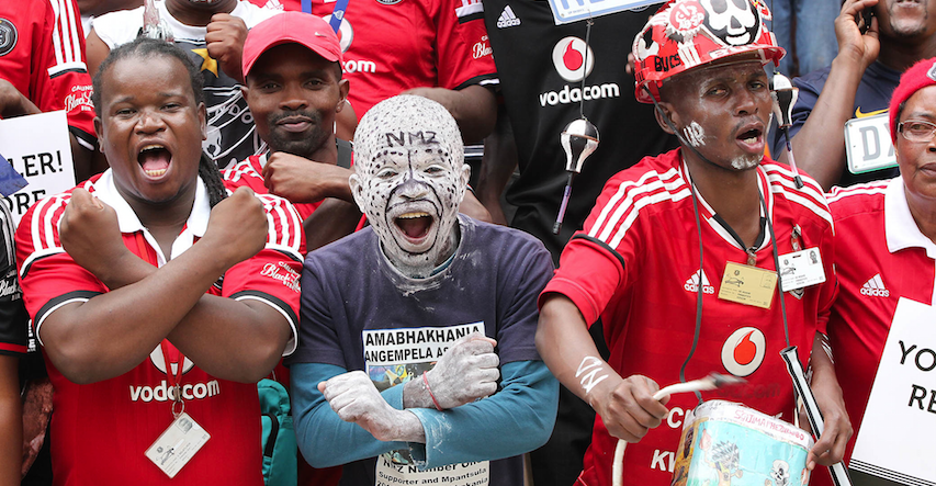 VodacomSoccer's tweet photo. "Dumela Pirates dumela!" Tweet us your #UpTheBucs pic &amp; your @Orlando_Pirates message of support using #BackTheBucs. https://t.co/Rogs9e6AZR