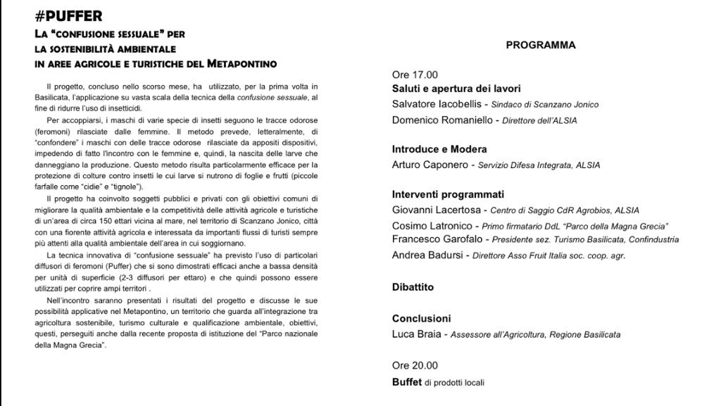MiminoRICCIARDI's tweet photo. GiuntaBas: RT alsiasocial: Progetto #puffer per sostenibilità ambientale #Metapontino. 26 nov h.16.30 #Ditria #co… https://t.co/UWWWVY0jf0