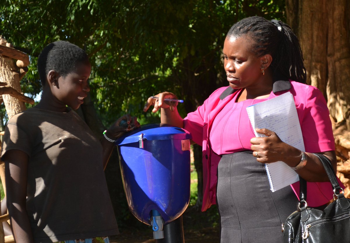 lydmirembe's tweet photo. #SafewaterUg:chlorine dispensers at water sources in Pallisa district, Uganda. A girl shows me how it works @IRCWASH https://t.co/tRMk9qVq5A