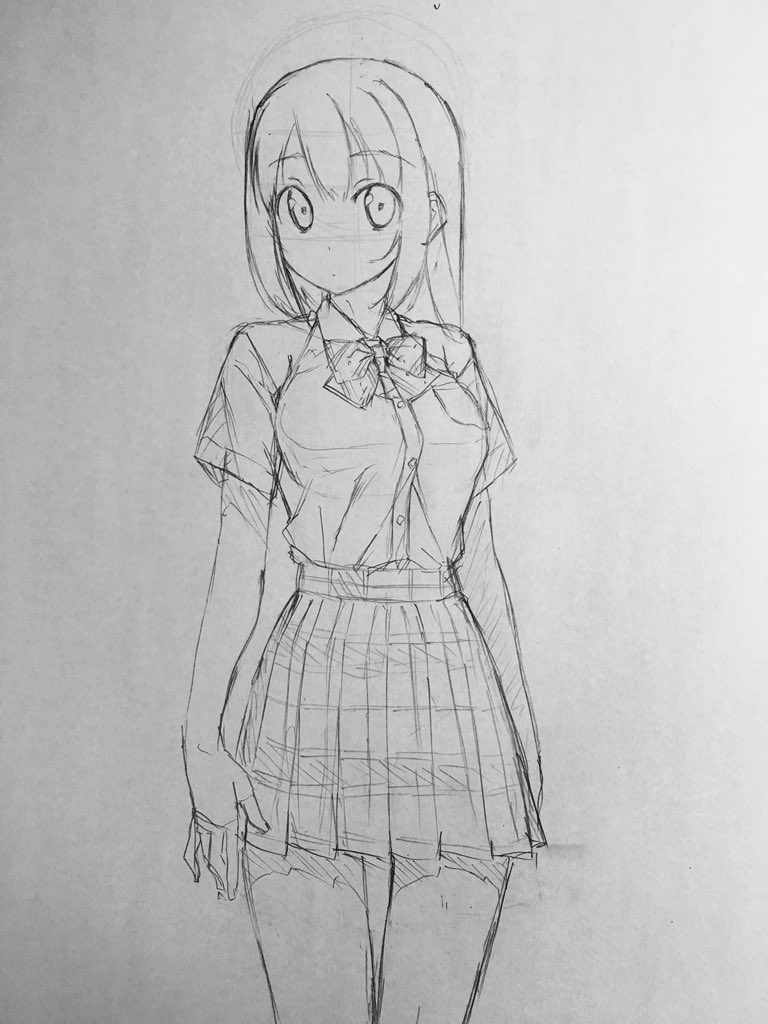 夏服でしわの練習 