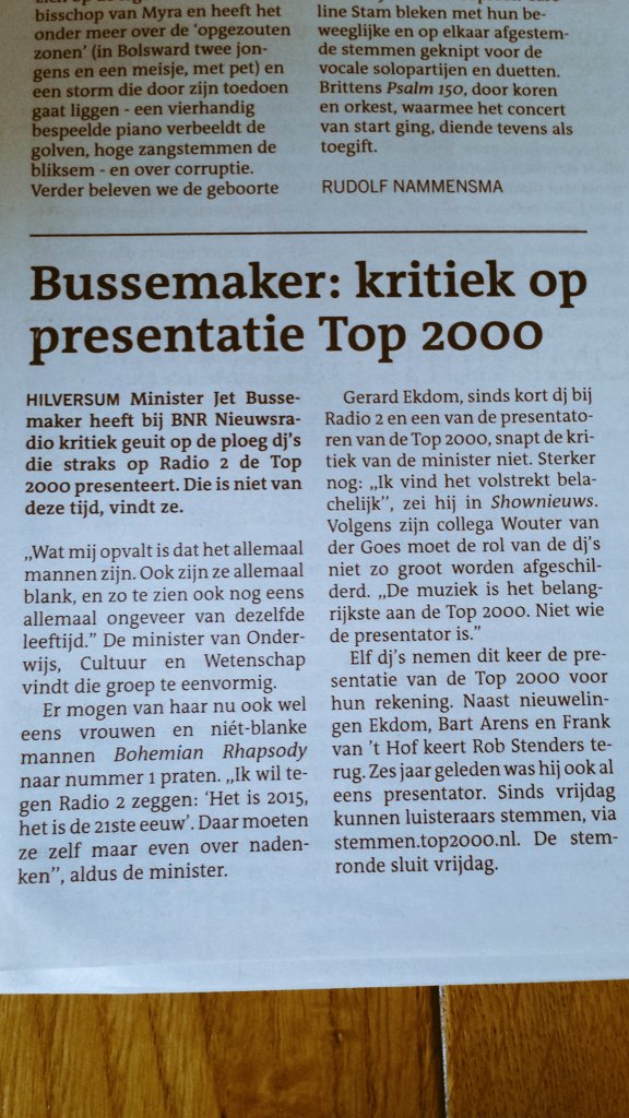 Ik was al geen grote fan van Jet... Top2000: ik heb er zin in! Blank of zwart, oud of nieuw.