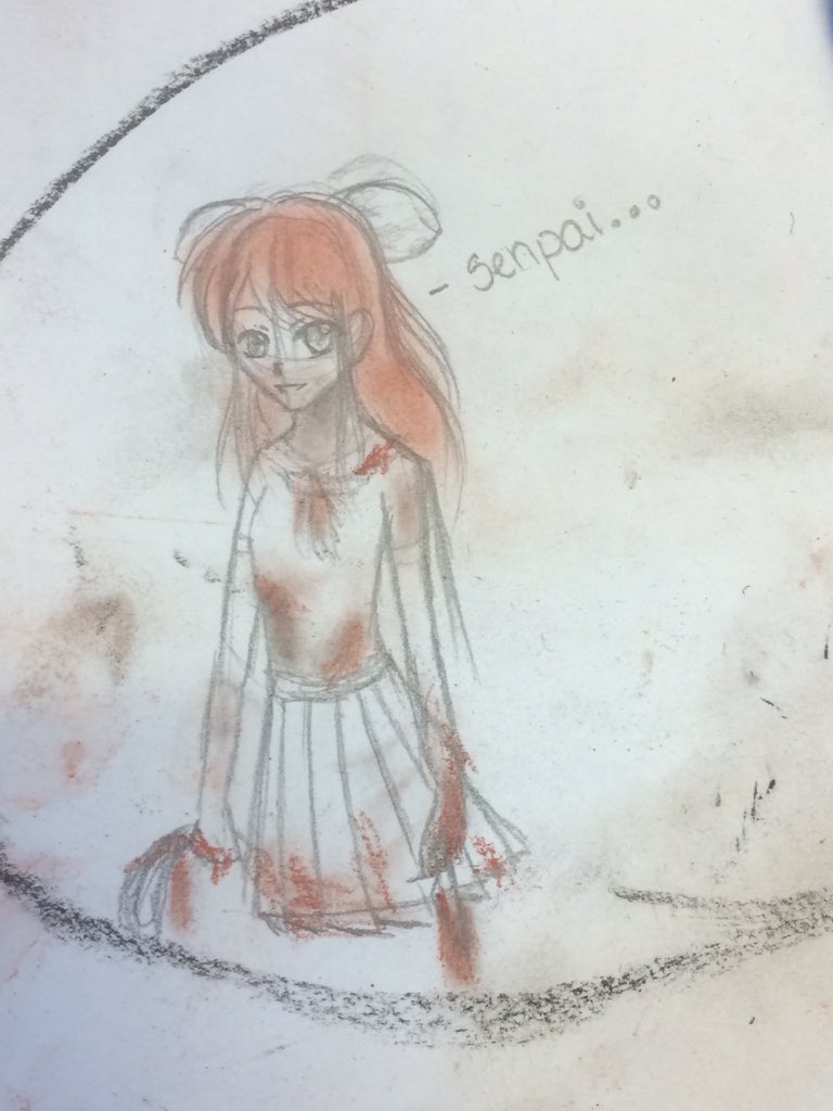 IAmAnniken's tweet photo. @SirCutieYuki I now have a little yandere on my desk in art class ^^ https://t.co/QiivAdv34L