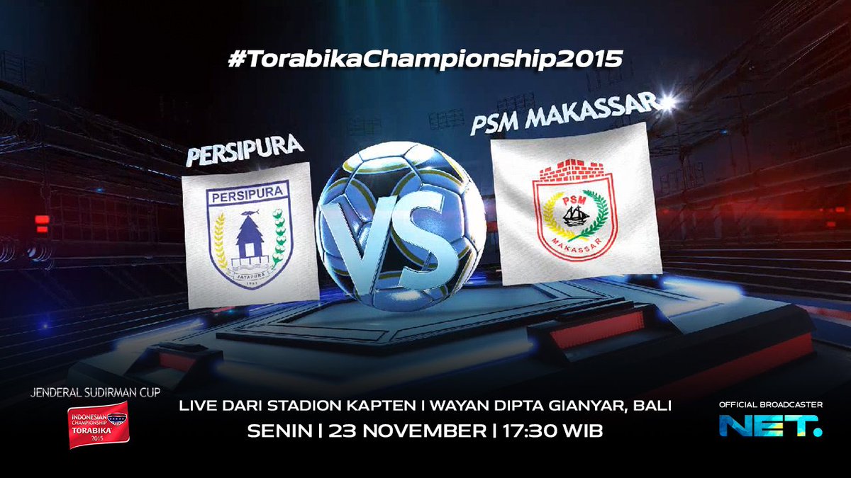 mdtvindonesia's tweet photo. #TorabikaChampionship2015 

Stay tuned! @PERSIPURA_ VS @PSMnews LIVE dari Stadion Kapten I Wayan Dipta, Gianyar. https://t.co/I3wzgblBqE