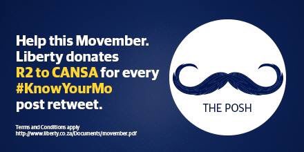 Why not donate R2 to Cancer this #Movember by simply retweeting this tweet! #KnowYourMo #Liberty #Financial #Planner