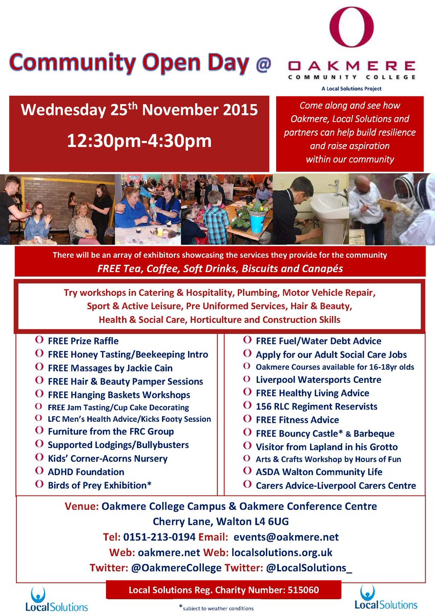 OakmereCollege's tweet photo. Free fitness &amp; healthy living advice at our community open day - everyone welcome https://t.co/Yn4TxCEw9V https://t.co/P4ZQ4qx7sb