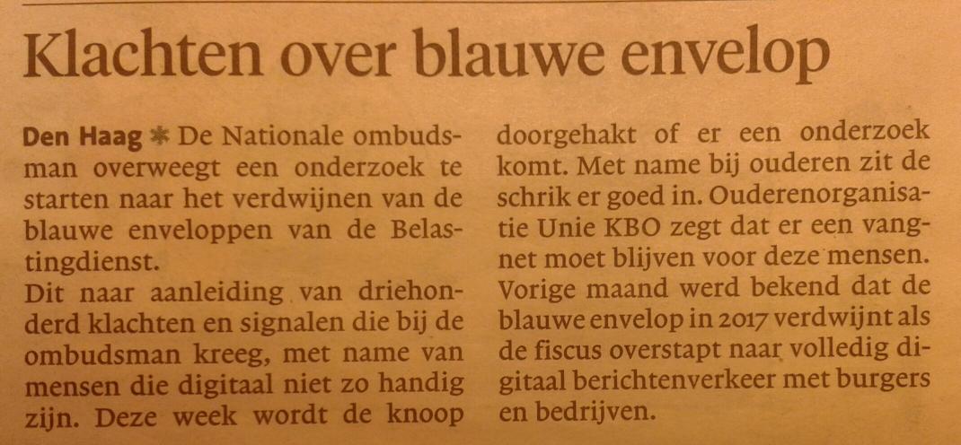 atietwiet's tweet image. De #BlauweEnvelop verdwijnt alles moet digitaal, maar hoe zit dat dan met al die Ouderen die geen computer hebben?