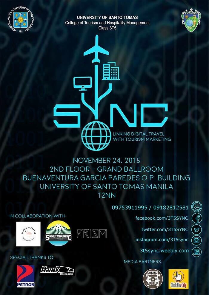 USTCTHMSC's tweet photo. The CTHM Student Council supports the class 3T5 in their upcoming event tomorrow. God bless! #GetSynced #Sync2015 💚💙 https://t.co/HbQkL5Nw5Y