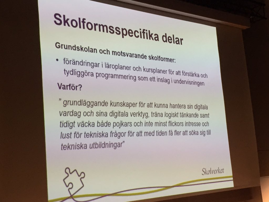 lindamannila's tweet image. Skolverkets uppdrag #programmeringiskolan #ind15