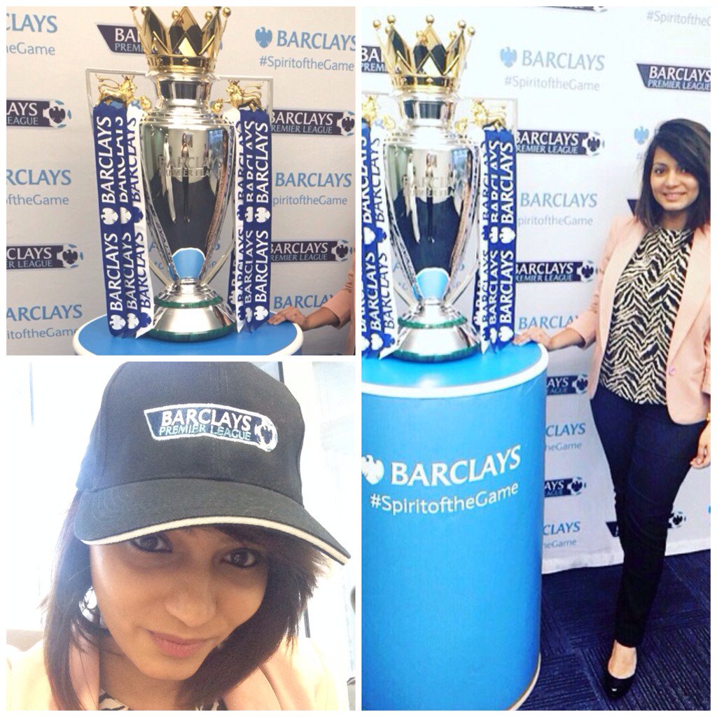 susaneha's tweet photo. The Premier league trophy at work today! #barclaysbank #worklife #Premierleague  #workthings @allthingspremle https://t.co/d0QaTCOneP