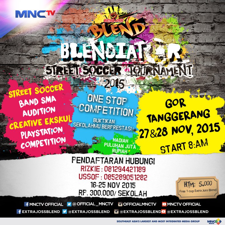 Official_MNCTV's tweet photo. Hallo Tangerang! Mau sekolahmu eksis? Yuk daftarkan sekolahmu di #Blendiator Buktikan sekolahmu berprestasi!! https://t.co/keIg54gFKl