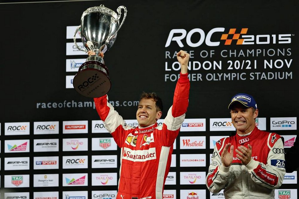periodismomotor's tweet photo. Vettel se impone en la Race of Champions 2015 - https://t.co/A3u81iBPwG #Vettel #ROC2015 https://t.co/ZEOy8FzsJK