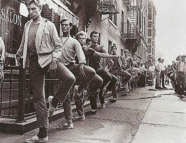 GenesisBallet's tweet photo. Amazing pic of the West Side Story cast doing ballet class in 1961 on the streets before filming RT #westsidestory https://t.co/lS0akwCcfd