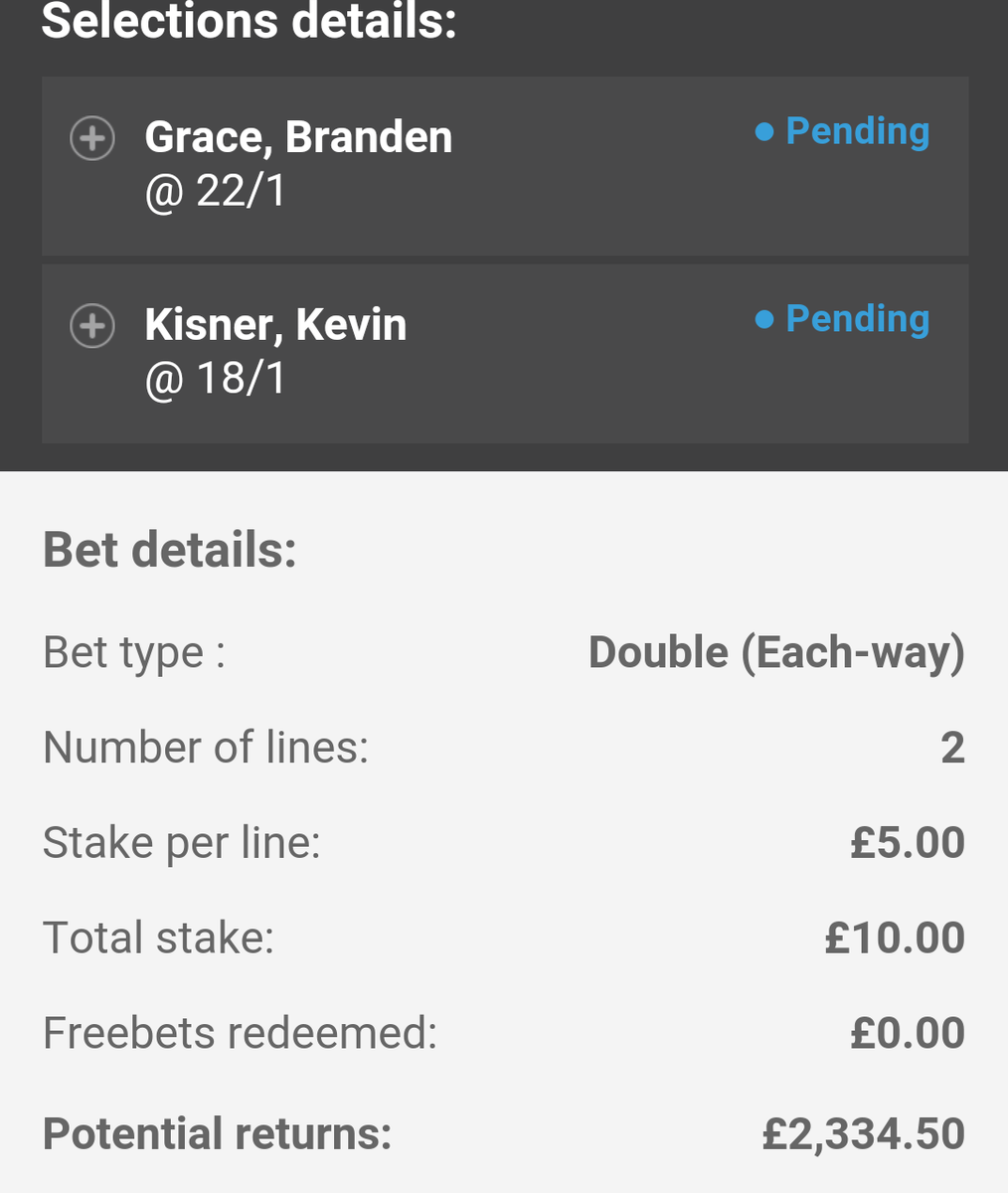 Great wins on the golf @ the w/e!! 2 places &amp; 1 winner! So close to a 2k double! 
<a href="/MSharp36468974/">M</a> @lucas1official