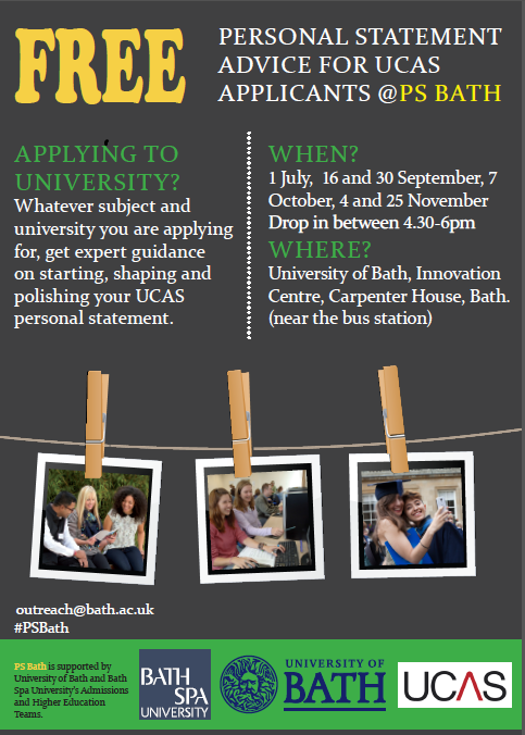 OutreachAtBath's tweet photo. #UCASPersonalStatement getting you down? Last chance for a review @UniofBath and @BathSpaUni Wed 25 Nov 4.30-6pm https://t.co/j8S6Vwfdoq