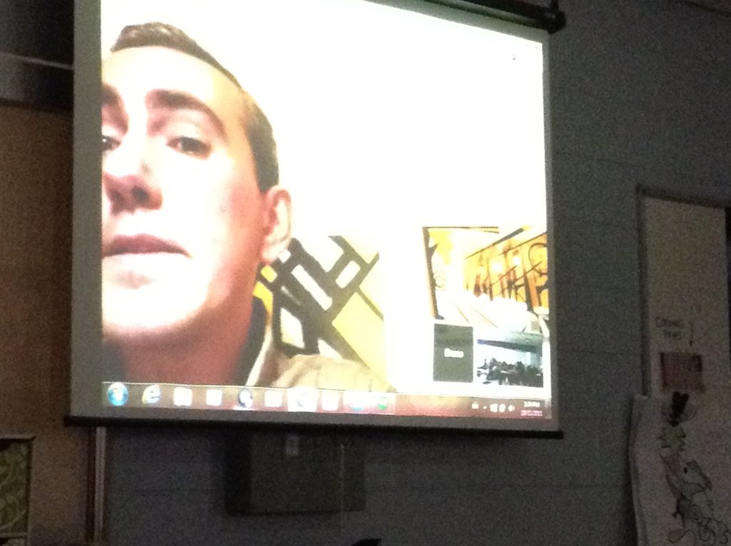 ms_beechamGr8s's tweet photo. 8D learns art via Hangouts in Belgium from @brunovackier #EngageBYOD @PeelSchools @DLMS_MS #simranDlms @peel21st https://t.co/HM9Rx6dR3O