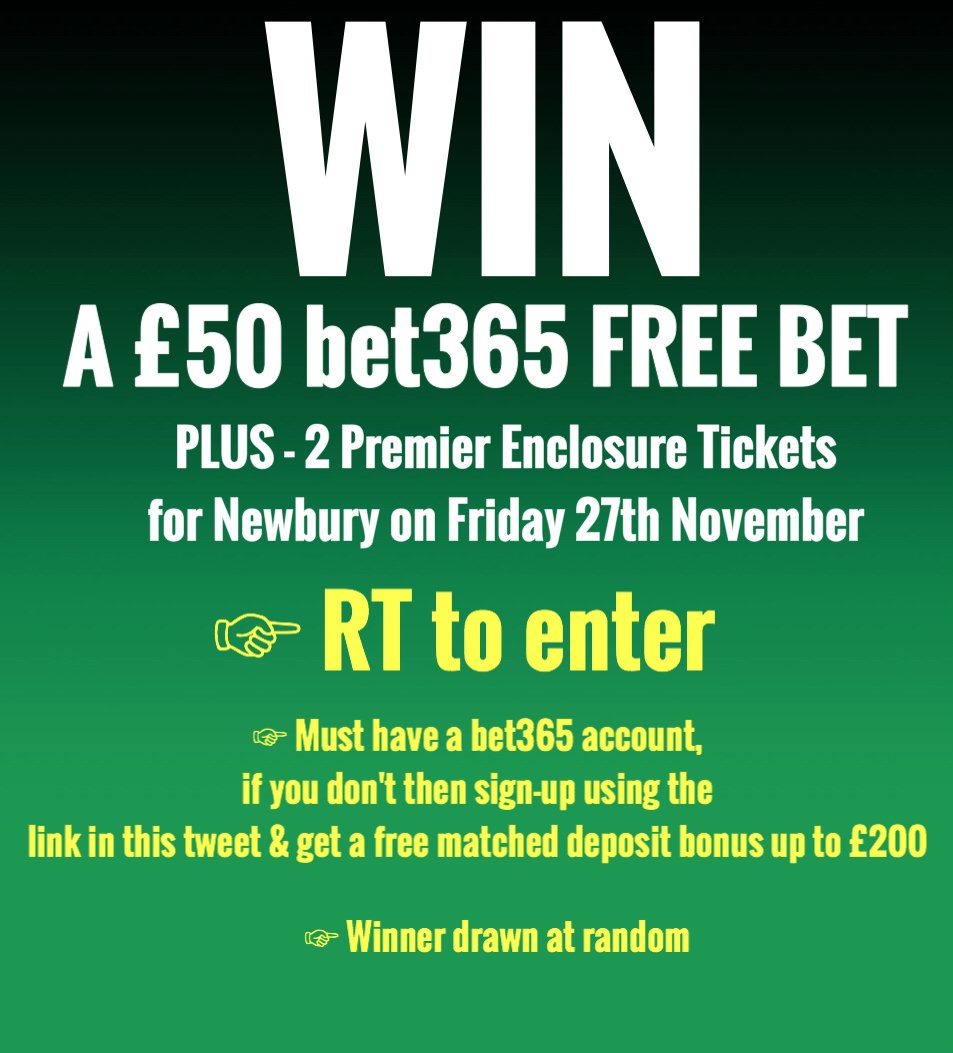DaveFosterTips's tweet photo. WIN a £50 FREE BET &amp; 2 TICKETS for Newbury on 27th

TO ENTER:

RT &amp; have a Bet365 account ▶️ https://t.co/jC3wlmfO2x https://t.co/fNdhObFbRC