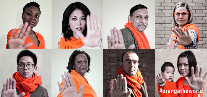 UN's tweet photo. How will you #orangetheworld to end violence against women? Showcase @SayNO_UNiTE: https://t.co/E2NjpK3eWK #16days https://t.co/DypMlTxjdx